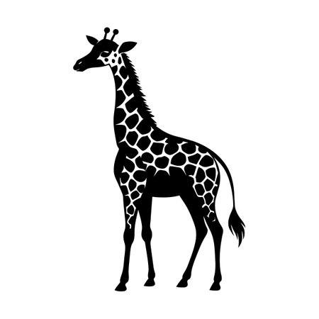 Giraffe vector icon.Black vector icon isolated on white background giraffe.のイラスト素材