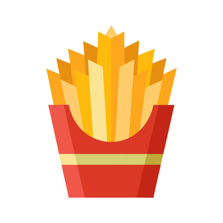 French fries icon. Flat illustration of french fries icon for web designのイラスト素材