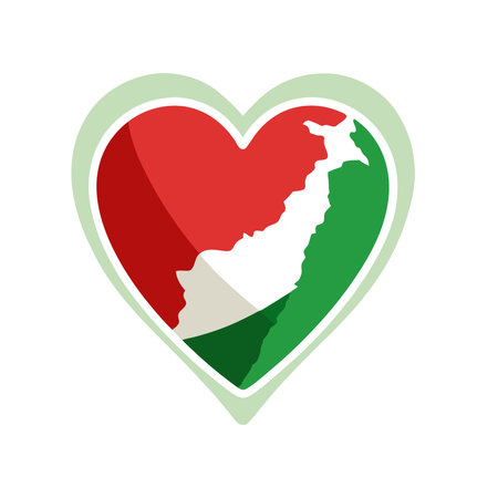 Isolated national flag of Italy on a heart shape, Vector illustrationのイラスト素材
