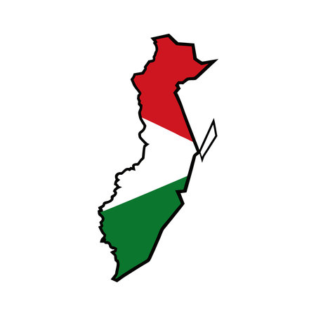 map of indonesia with national flag icon image vector illustration designのイラスト素材