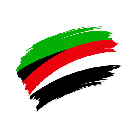 Flag of the United Arab Emirates, brush stroke background. Vector illustration.のイラスト素材