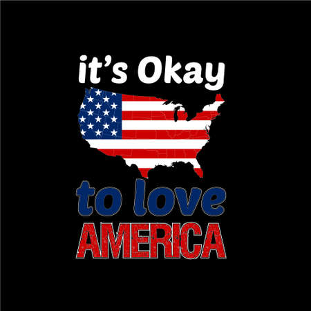 it's okay to love Americaのイラスト素材