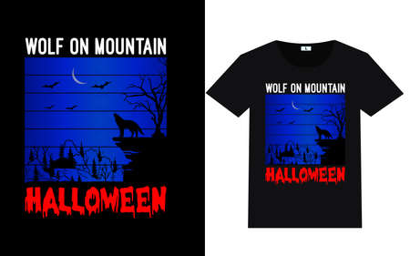 Trendy Halloween Day Typography and Graphic T shirt Designのイラスト素材
