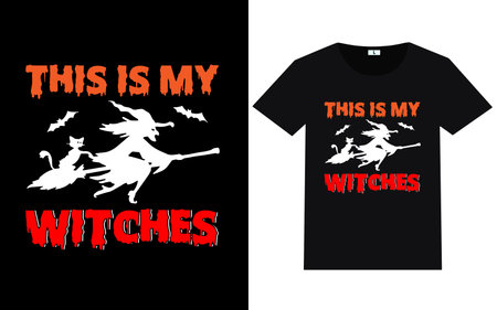 Trendy Halloween Day Typography and Graphic T shirt Designのイラスト素材