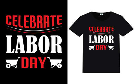 Labor day typography and graphic t shirt designのイラスト素材