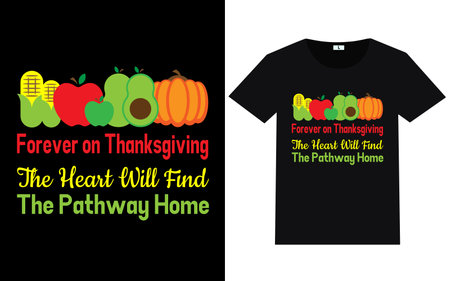 Thanksgiving day typography and graphic t shirt designのイラスト素材