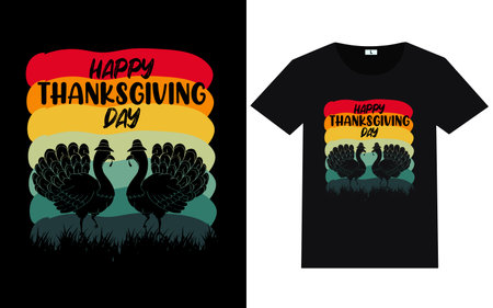 Thanksgiving day typography and graphic t shirt designのイラスト素材