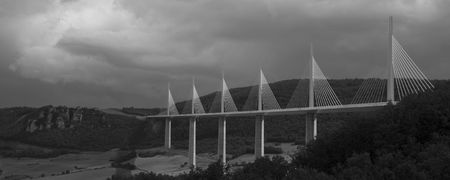 Millau Bridge Monochromeのeditorial素材