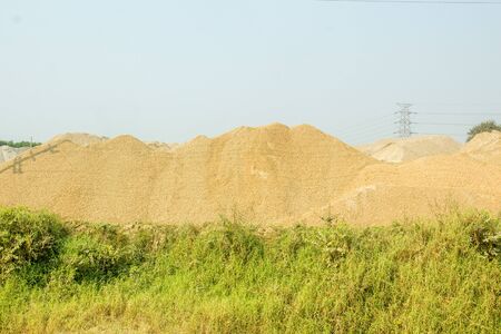 Sand Hill, Green Grass, Blue Sky, Nice scenery, Stone Hillの写真素材