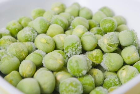 Frozen green peasの写真素材