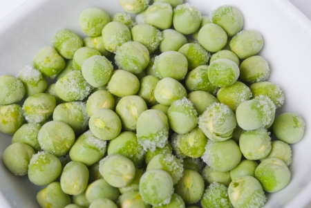 Frozen green peasの写真素材
