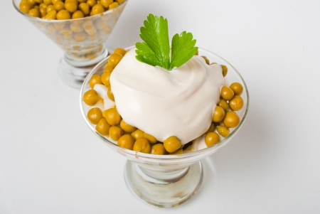 Egg salad with peas and mayonnaiseの写真素材