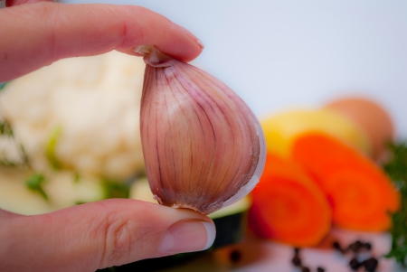 clove of garlicの写真素材