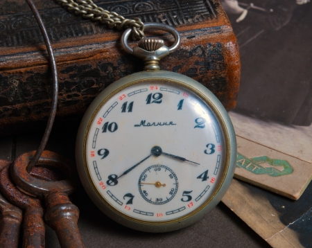 Antique pocket watchの写真素材
