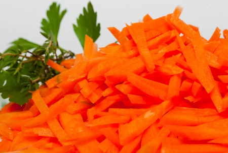 Carrot sticks on white backgroundの写真素材