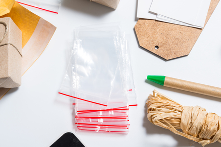 Plastic bags with zip lockの写真素材