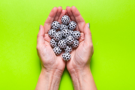 Lot of mini football ballsの写真素材