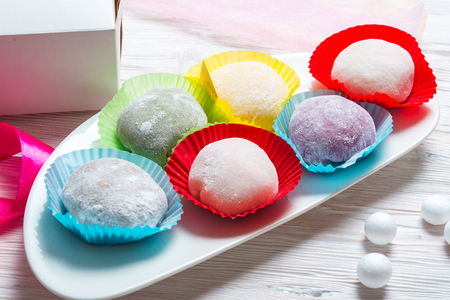 Traditional Japanese Mochi dessertの写真素材