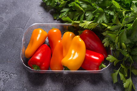 Set of fresh mini paprikaの写真素材