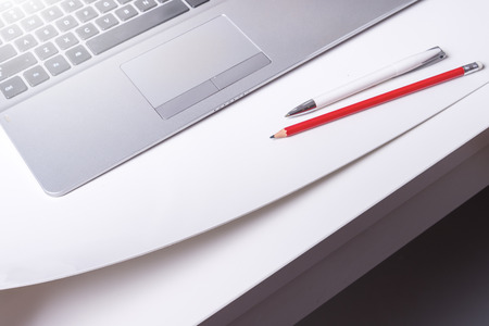 Large white plastic desk mat, padの写真素材