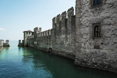 Sirmione, old castle on the Garda lake - Veneto, Italyのeditorial素材