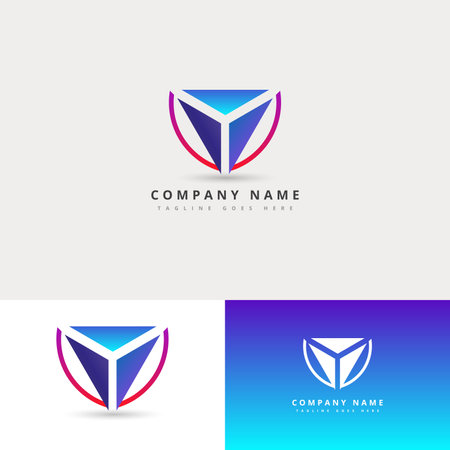 Abstract Vector Logo Icon Concept. Logotype Template For Branding And Corporate Designのイラスト素材