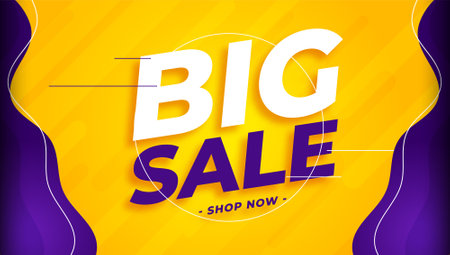 Big Sale Banner. Offer Sign With Yellow Background. Vector Illustration.のイラスト素材