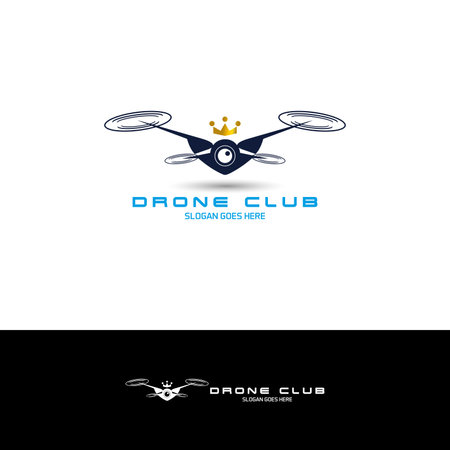Drone Logo Template Vector Icon. Photography Drone Vector. Quadcopter Vector Icon.のイラスト素材
