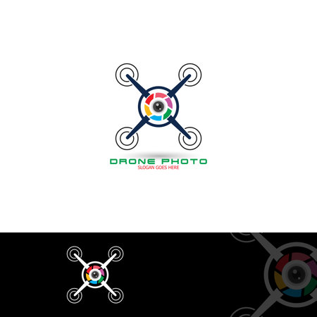 Drone Guide Logo Branding Vector Illustration Background.のイラスト素材