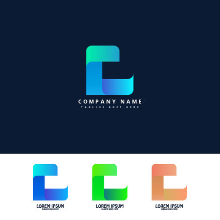 Letter C Logo Monogram Design Vector Template Linear Style. Corporate Business Luxury Fashion Logotype Concept Symbol.のイラスト素材