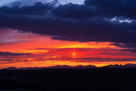 Sunset sky with cloudsの写真素材