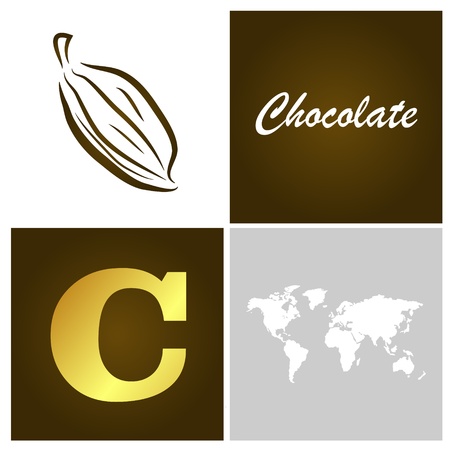 chocolate square picture. chocolate conceptのイラスト素材