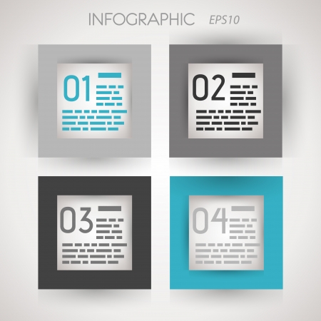 grey and blue square four options. infographic concept.のイラスト素材