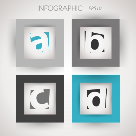 grey and blue square letters, infographic concept,のイラスト素材