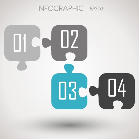 puzzle infographic numbers, infographic concept,のイラスト素材