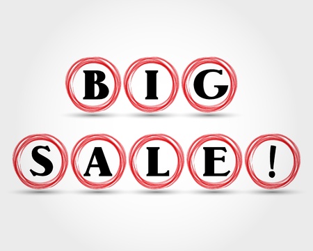 red big sale draw rings. modern sale concept. のイラスト素材