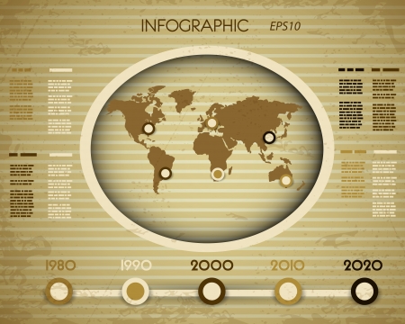 grunge striped paper world infographic, infographic conceptのイラスト素材