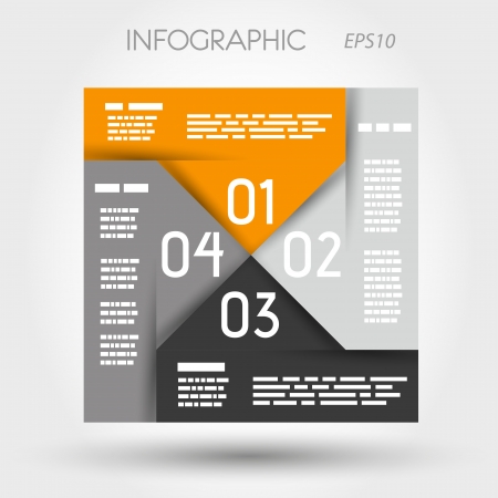 orange and grey infographic square propeller. infographic concept.のイラスト素材