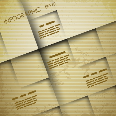 square paper vintage infographic  infographic concept のイラスト素材