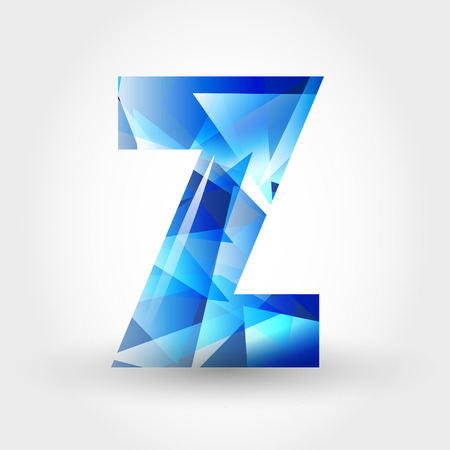 concept of blue crystalline alphabet, number and symbolのイラスト素材