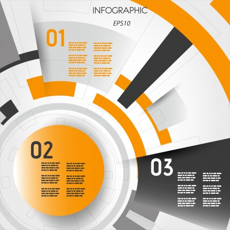 orange abstract technical infographic layout with rings. infographic concept.のイラスト素材