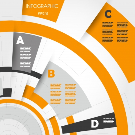 orange abstract technical infographic rings. infographic concept.のイラスト素材
