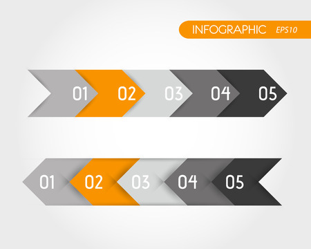 orange infographic set of arrows. infographic concept.のイラスト素材