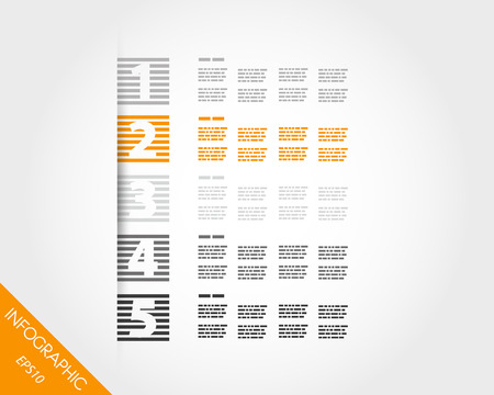 orange transparent infographics with five striped numbers. infographic concept.のイラスト素材