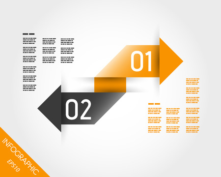 two orange infographic connectes arrows. infographic concept.のイラスト素材