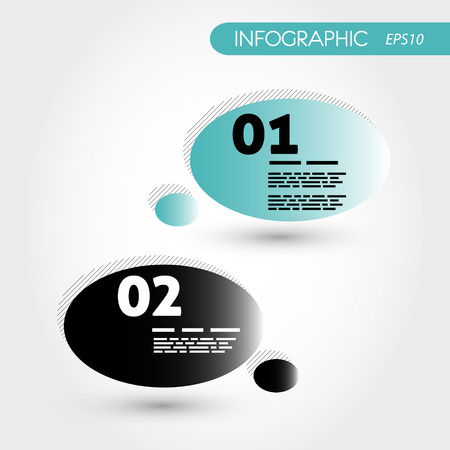two turquoise infographic speech bubbles. infographic concept.のイラスト素材