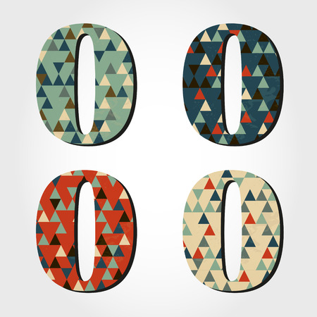retro letter O, triangular alphabetのイラスト素材
