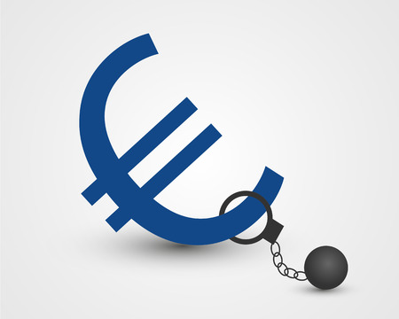 euro in chain  euro in chain conceptのイラスト素材