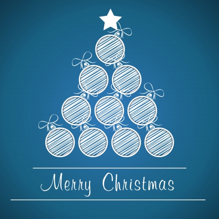 christmas ball tree. christmas ball tree conceptのイラスト素材