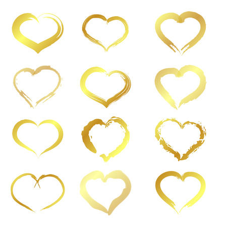 golden hearts. golden hearts conceptのイラスト素材